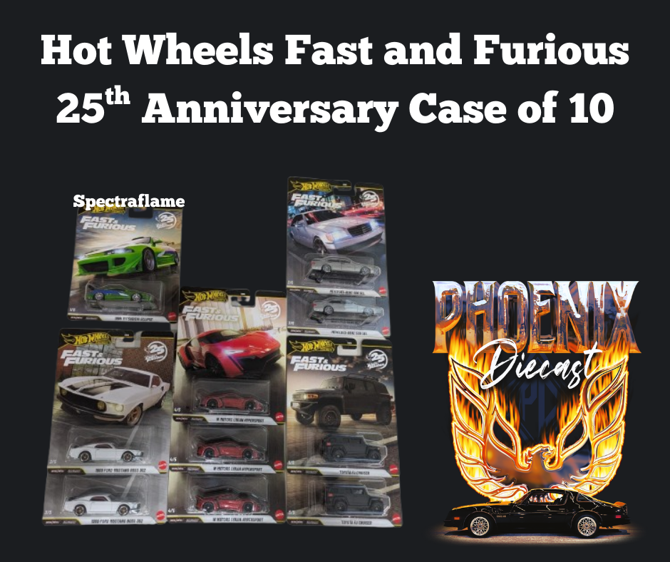 Hot Wheels Fast and Furious 25th Anniversary Case of 10