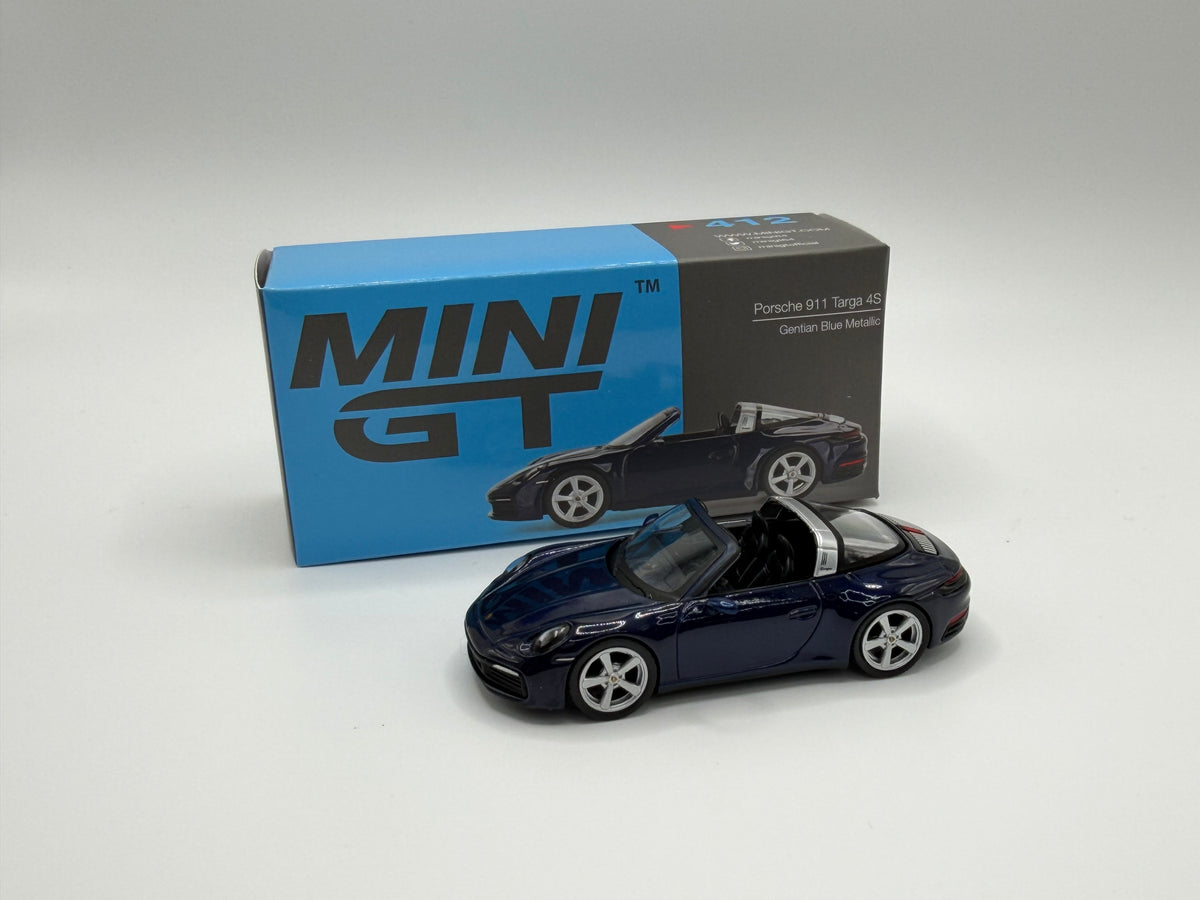 Mini GT #412 Porsche 911 Targa 4S Gentian Blue Metallic