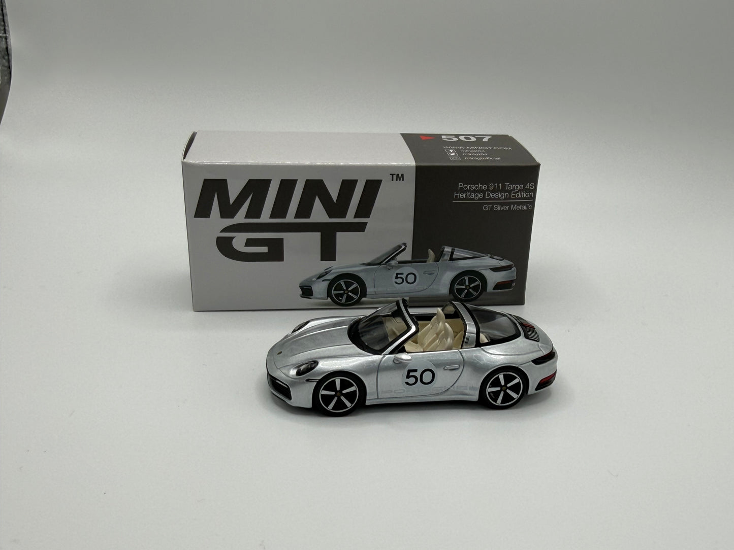 Mini GT #507 Porsche 911 Targa 4S GT Silver Metallic