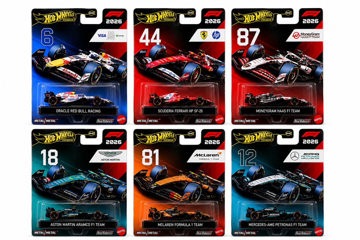 2026 Hot Wheels Premium Formula 1 Set of 6 – Case L