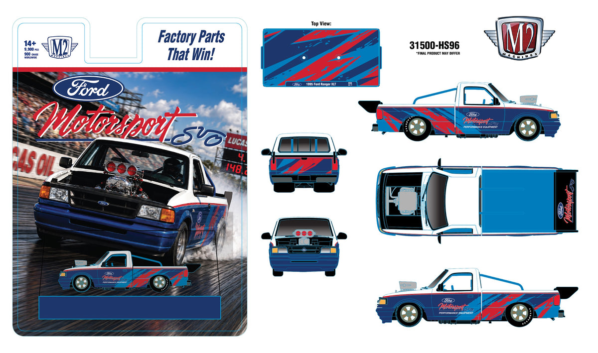 M2 Machines 1995 Ford Ranger XLT Ford Motorsport 31500-HS96 reference artwork