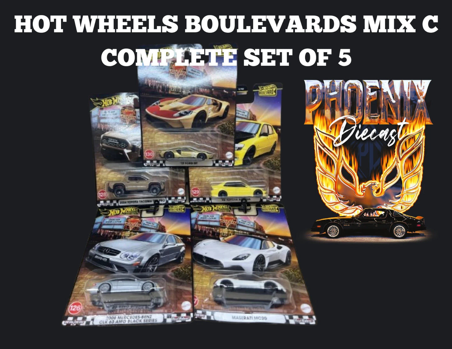 Hot Wheels Boulevards Mix C Complete Set of 5