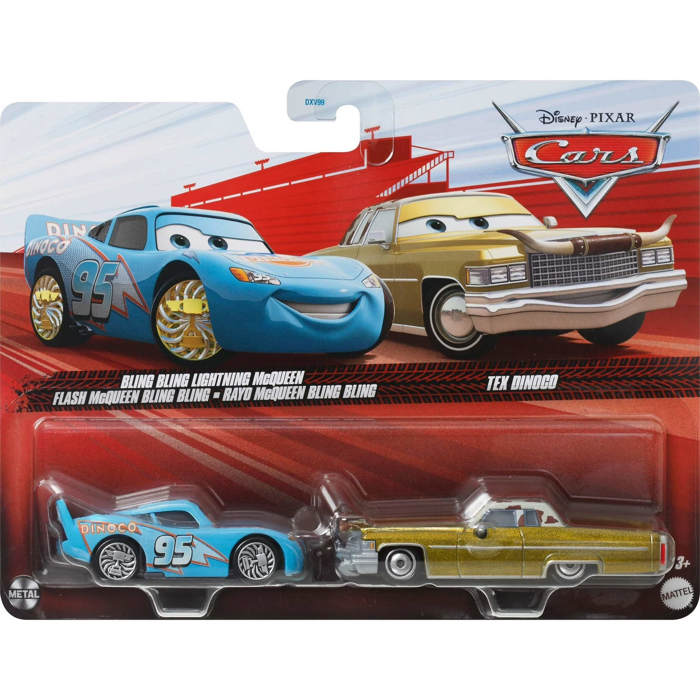 Disney Pixar Cars Bling Bling Lightning McQueen & Tex Dinoco 2-Pack