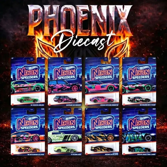 Hot Wheels Neon Speeders Mix B Set of 8