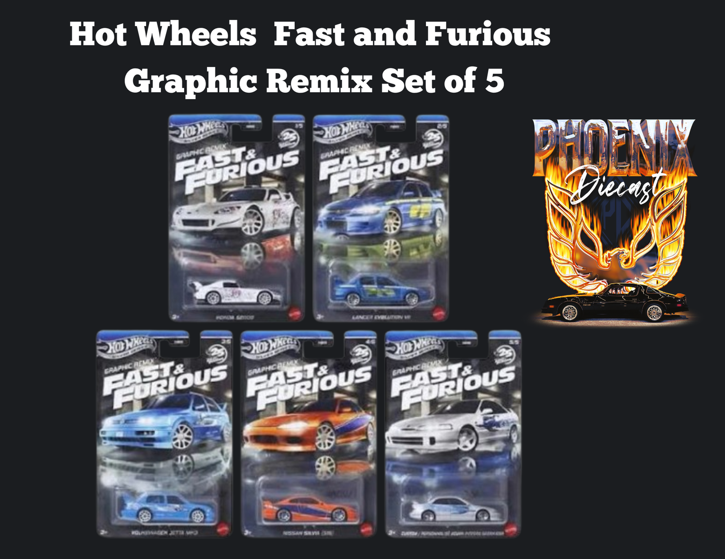 Hot Wheels  Fast and Furious  Graphic Remix Set of 5