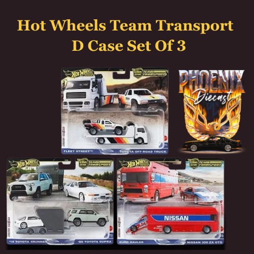 Hot Wheels Team Transport D case Set Of 3