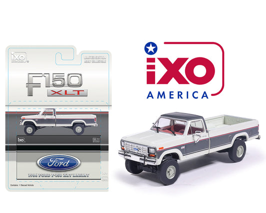 IXO Models 1986 Ford F-150 XLT Lariat White & Dark Grey 1:64 – IA64031