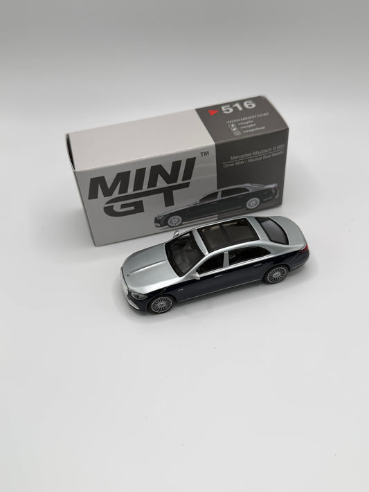 Mini GT #516 Mercedes Maybach S 680 Cirrus Silver/ Nautical Blue Metallic