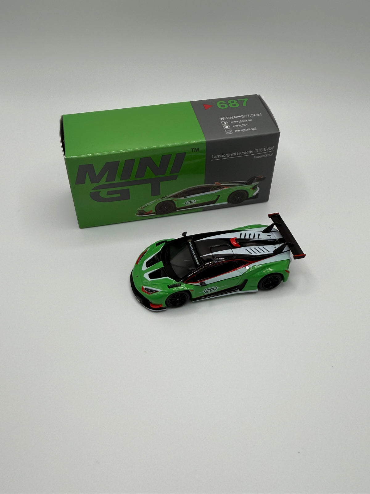 Mini GT #687 Lamborghini Huracan GT3 EVO Green