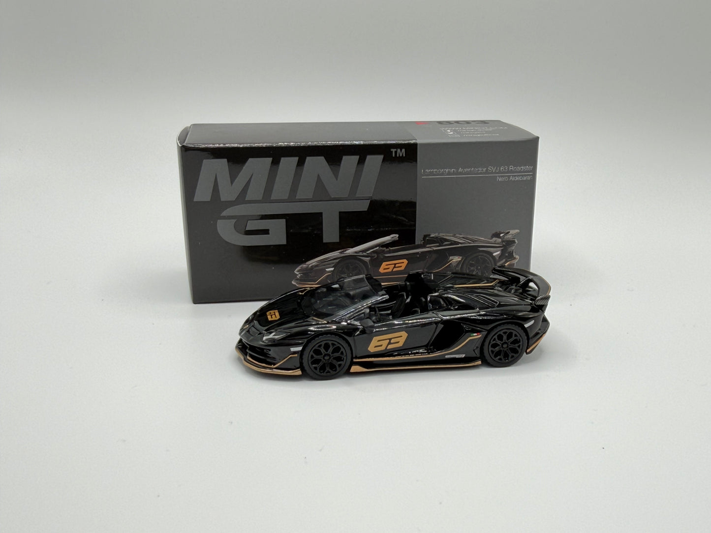 Mini GT #803 Lamborghini Aventador SVJ 63 Roadster Nero Aldebaran