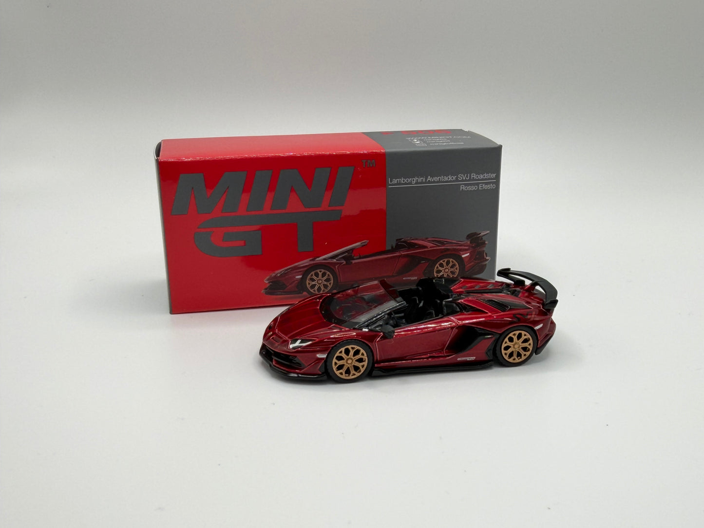 Mini GT #506 Lamborghini Aventador SVJ Roadster Rosso Efesto