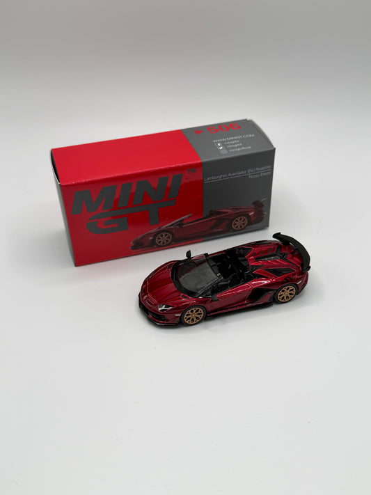 Mini GT #506 Lamborghini Aventador SVJ Roadster Rosso Efesto