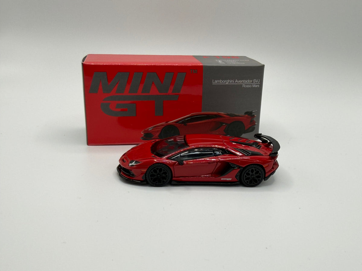 Mini GT #198 Lamborghini Aventador SVJ Rosso Mars