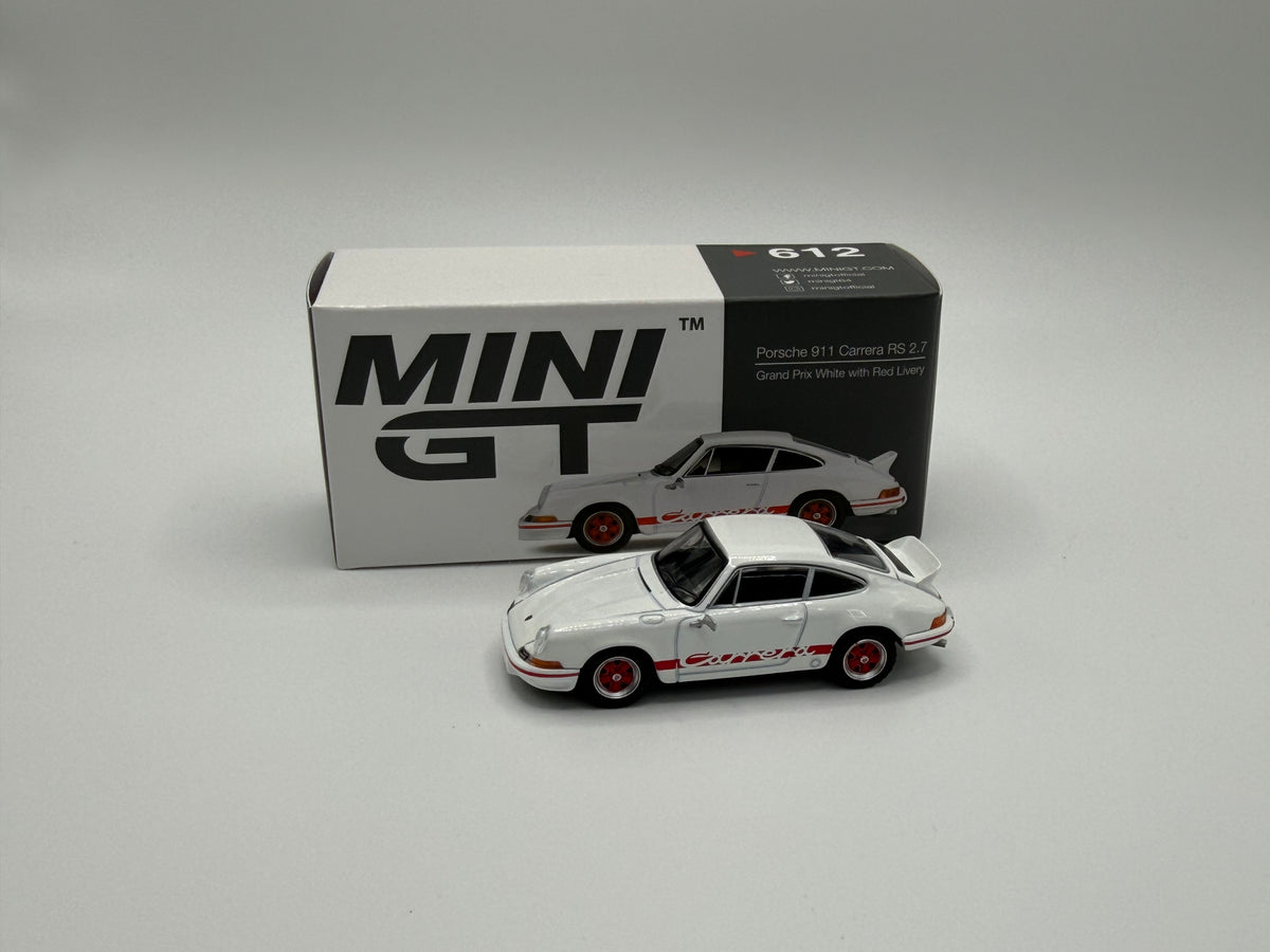 Mini GT #612 Porsche 911 Carrera RS 2.7 Grand Prix White With Red Livery