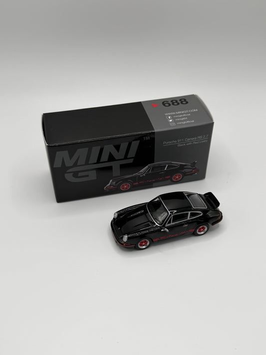 Mini GT #688 Porsche 911 Carrera RS 2.7 Black With Red Livery