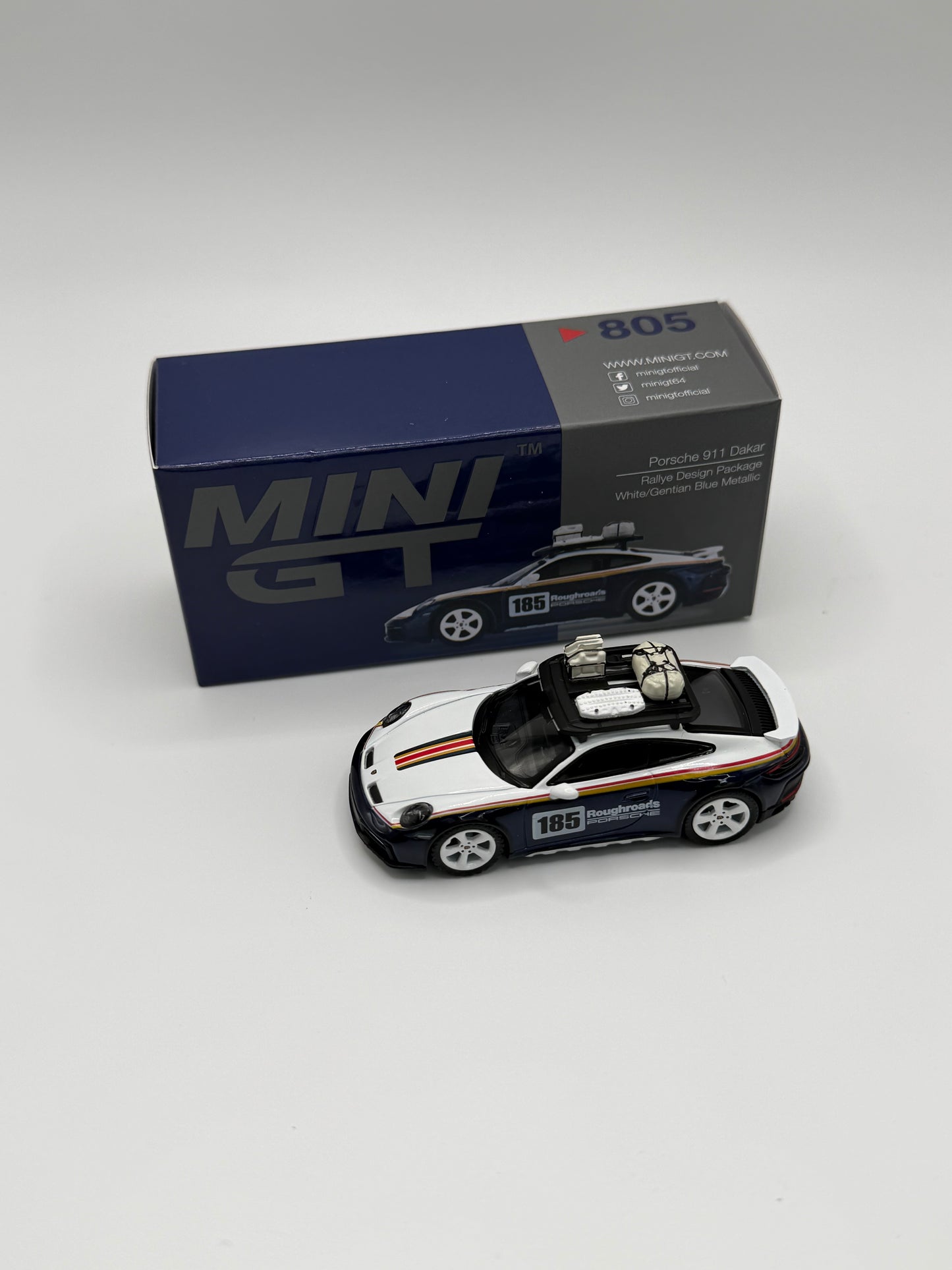 Mini GT #805 Porsche 911 Dakar White/ Getaian Blue