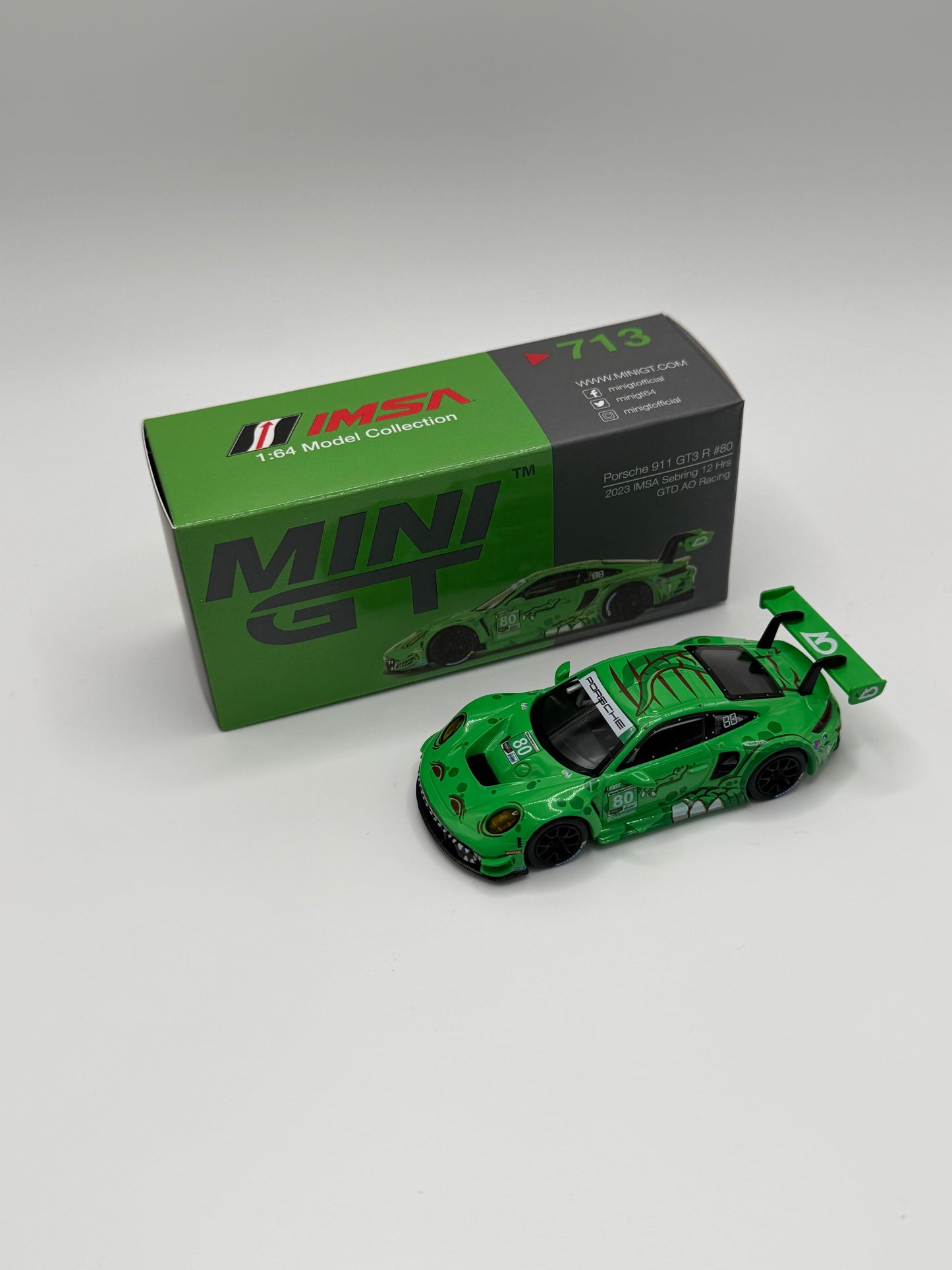 Mini GT #713 Porsche 911 GT3 R Green