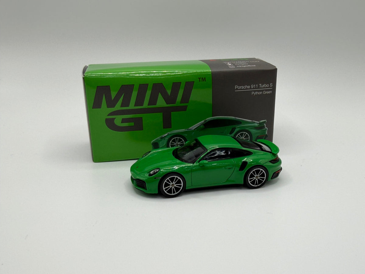 Mini GT #525 Porsche 911 Turbo S Python Green