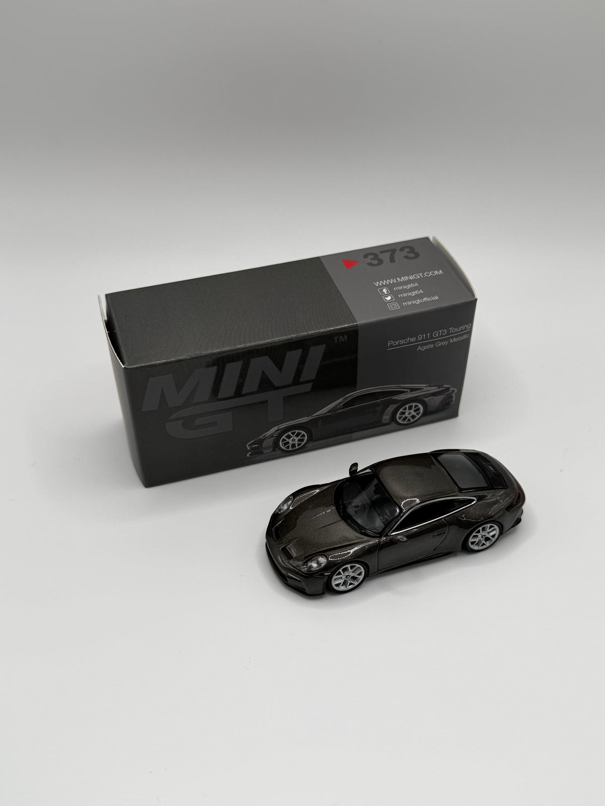 Mini GT #373 Porsche 911 GT3 Touring Agate Grey Metallic
