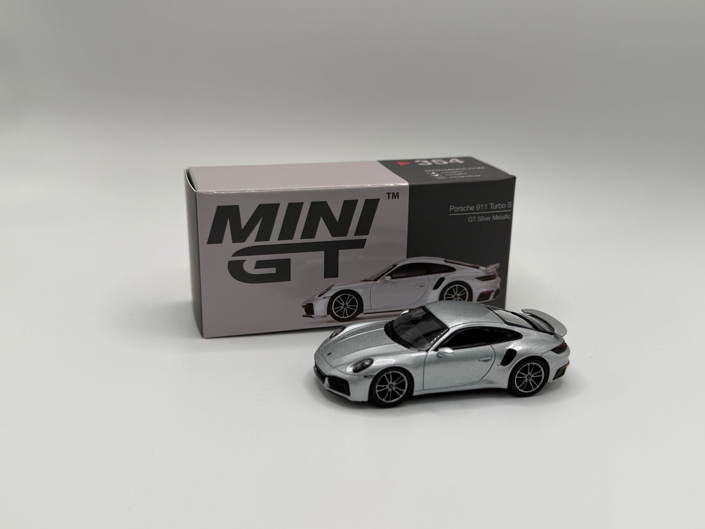 Mini GT #354 Porsche 911 Turbo S GT Silver Metallic
