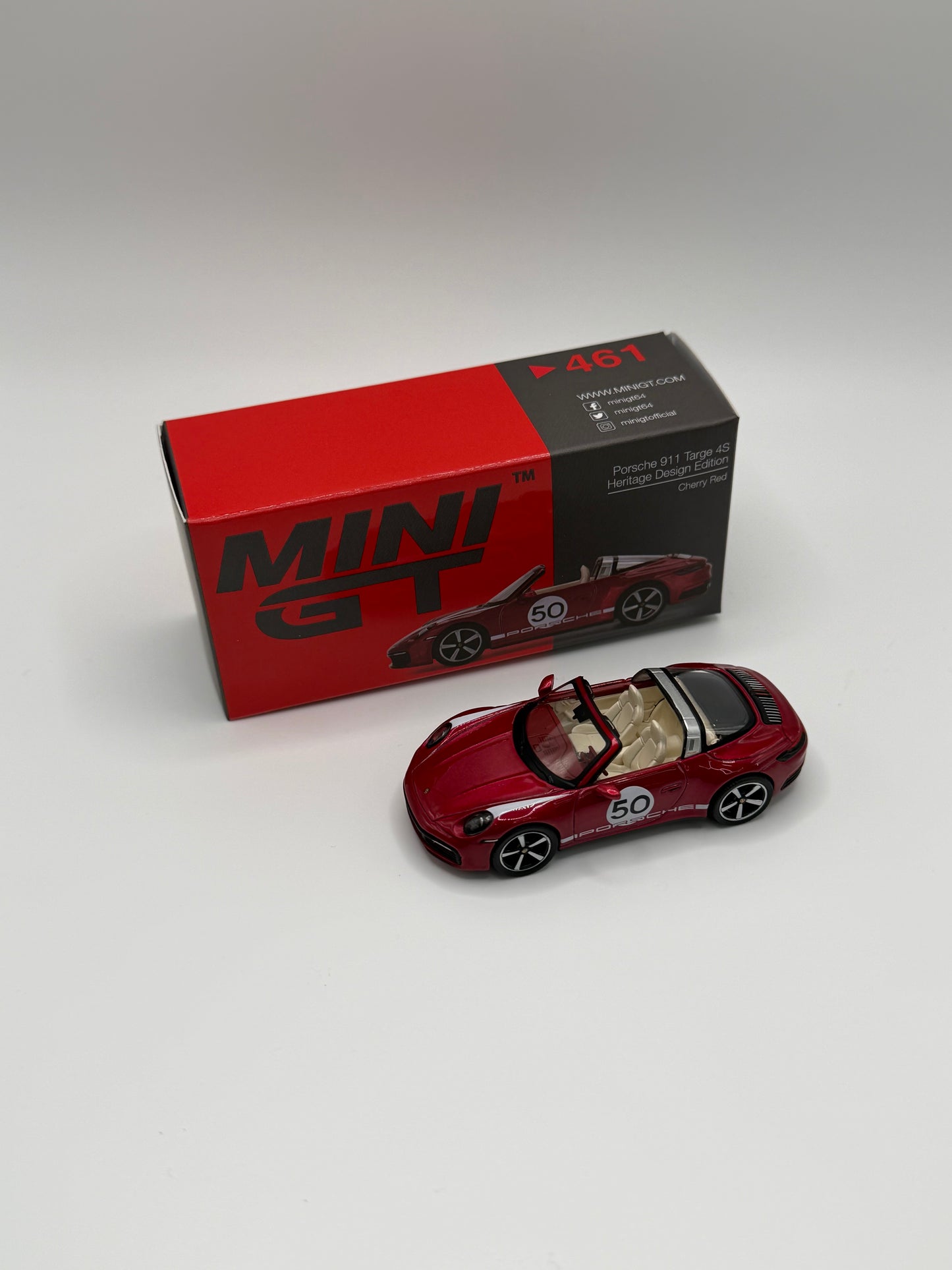 Mini GT #461 Porsche 911 Targa 4S Cherry Red