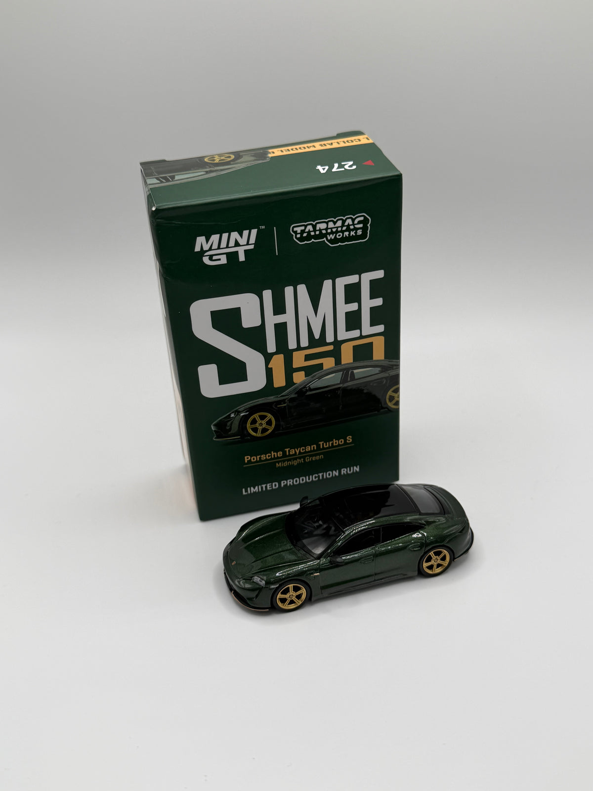 Mini GT/ Tarmac Works #274 Porsche Taycan Turbo S Midnight Green