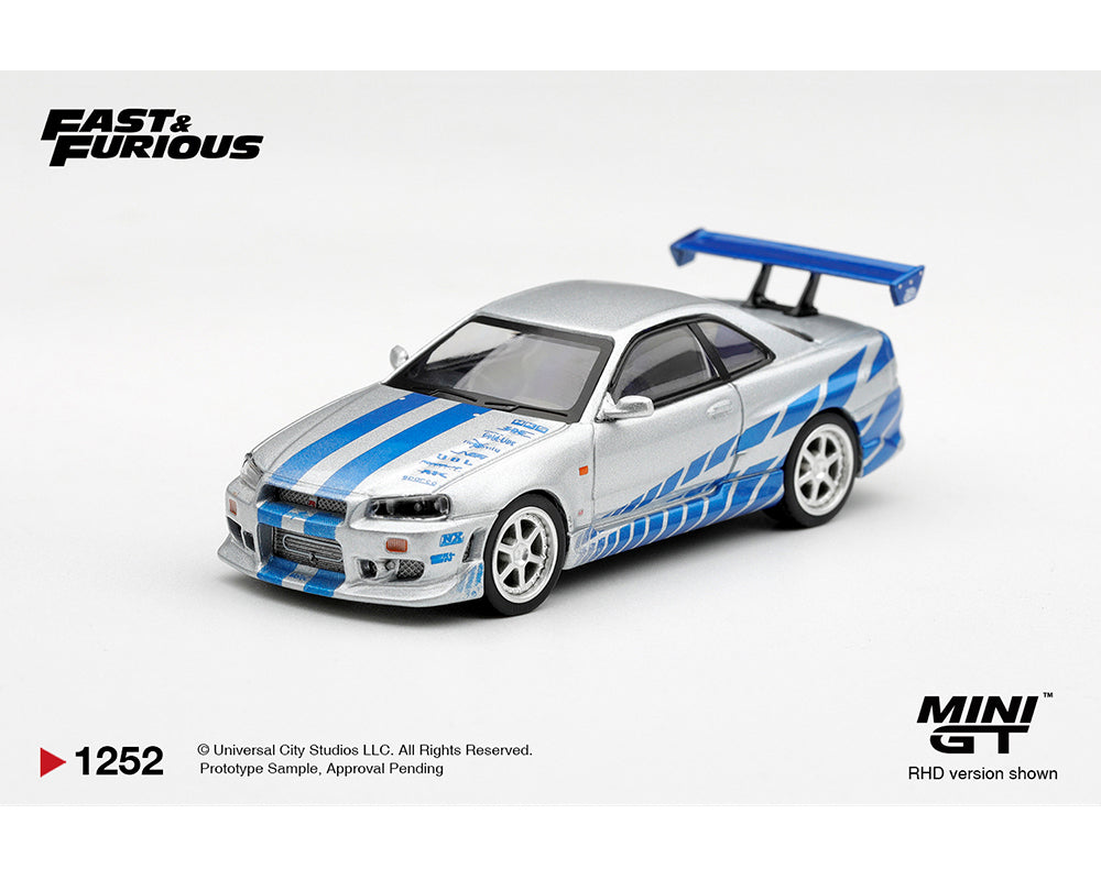MINI GT Fast & Furious Nissan Skyline GT-R (R34) #1252 — Preorder