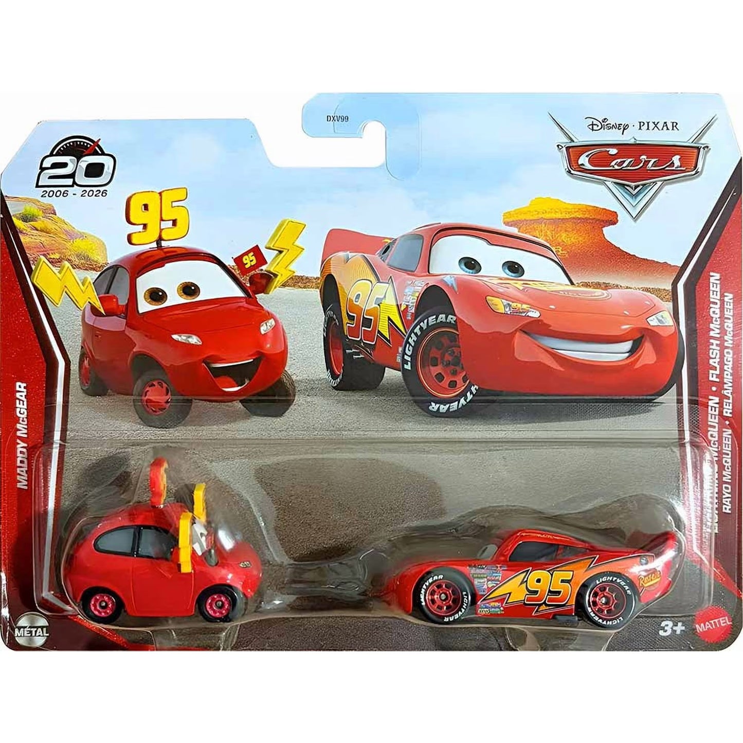 Disney Pixar Cars Maddy McGear & Lightning McQueen 2 Pack 20th