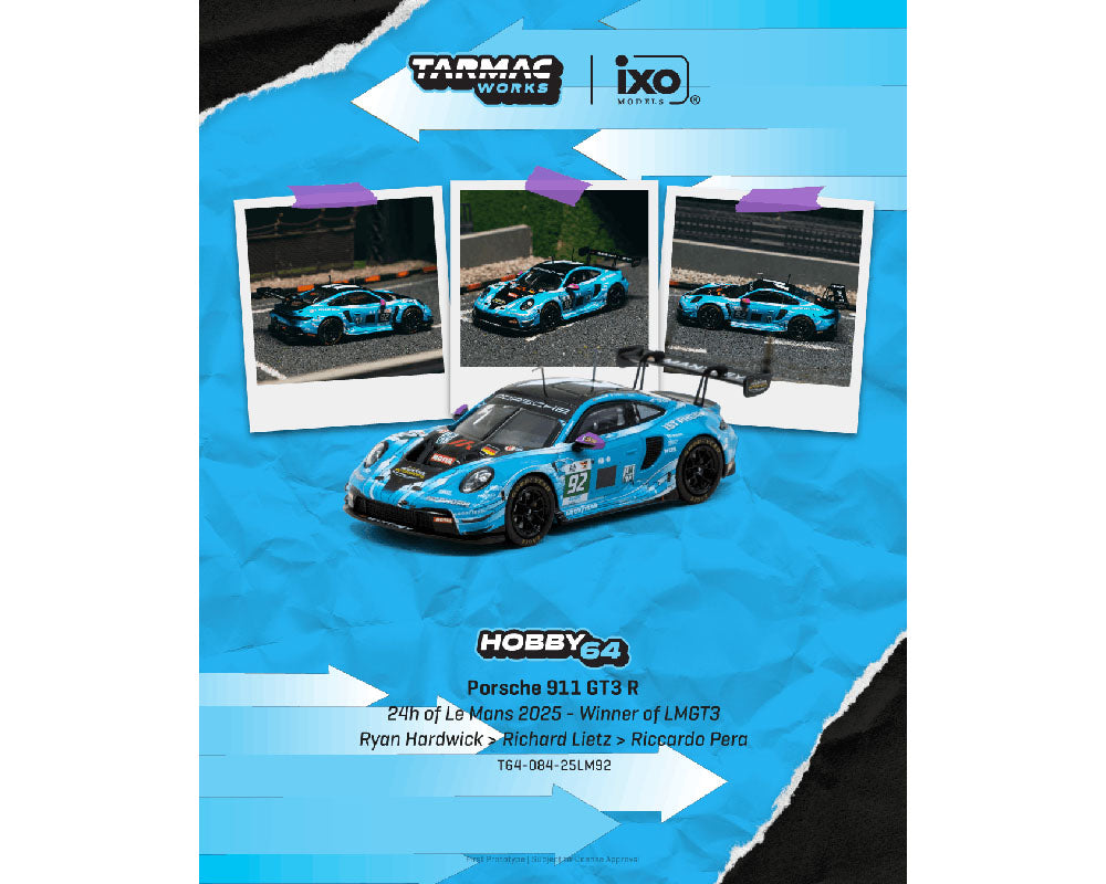 Tarmac Works Porsche 911 GT3 R Le Mans 2025 LMGT3 Winner #92 1:64 – T64-084-25LM92