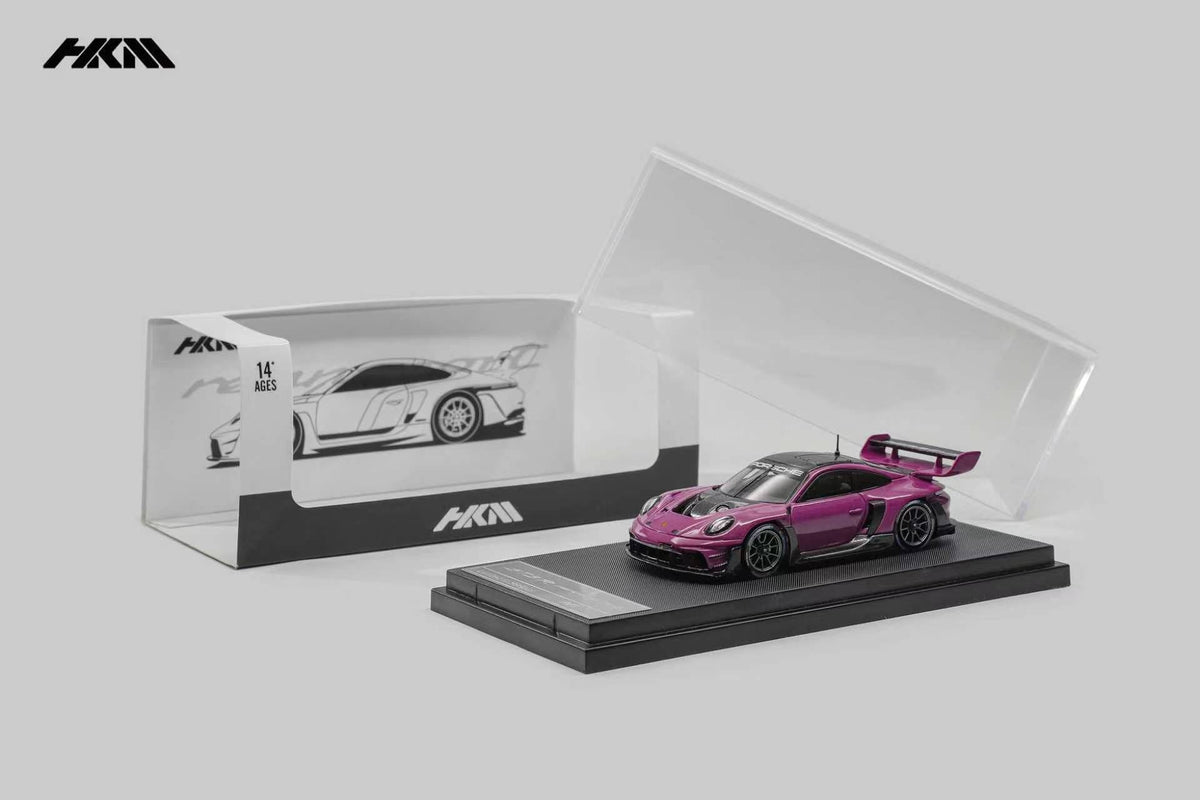 HKM Porsche 911 (992) GT3 R Rennsport in Ruby Star — packaging view