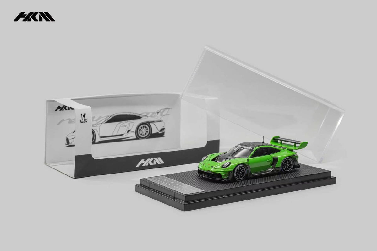 HKM Porsche 911 (992) GT3 R Rennsport in Viper Green — packaging view