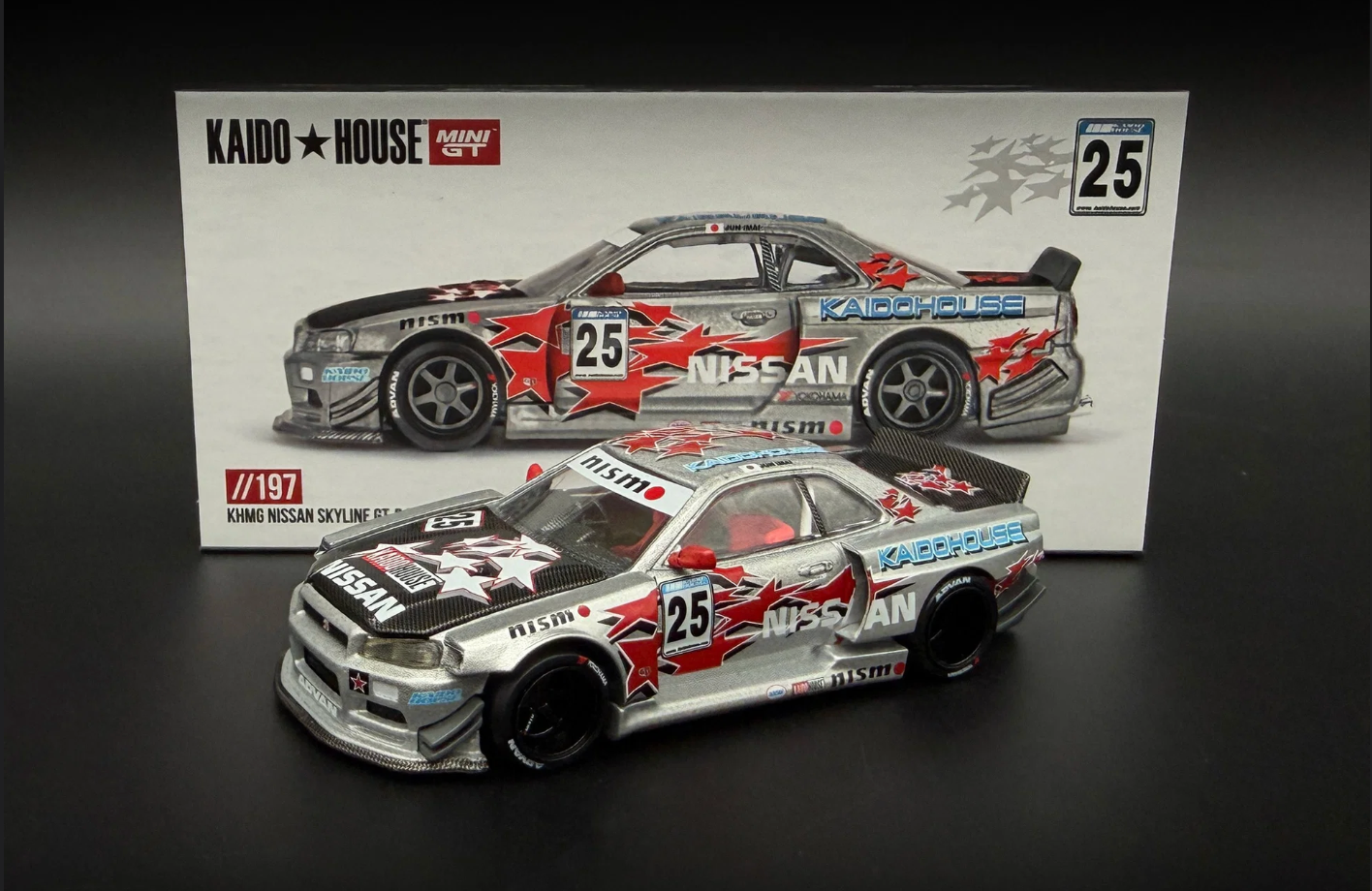 Kaido House KHMG197 Nissan Skyline GT-R R34 Kaido Star Racing V1 Silver Black