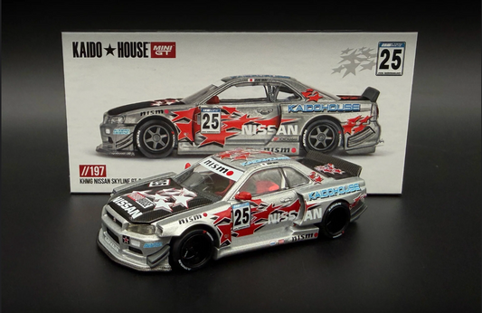 Kaido House KHMG197 Nissan Skyline GT-R R34 Kaido Star Racing V1 Silver Black