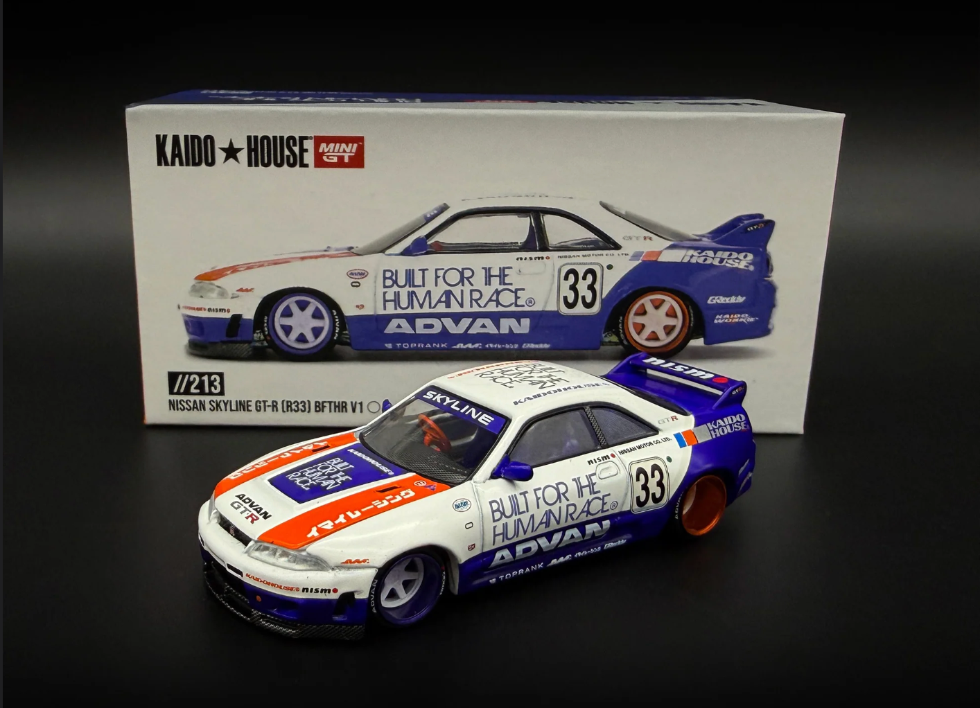 Kaido House KHMG213 Nissan Skyline GT-R R33 BFTHR V1 White Dark Blue Orange