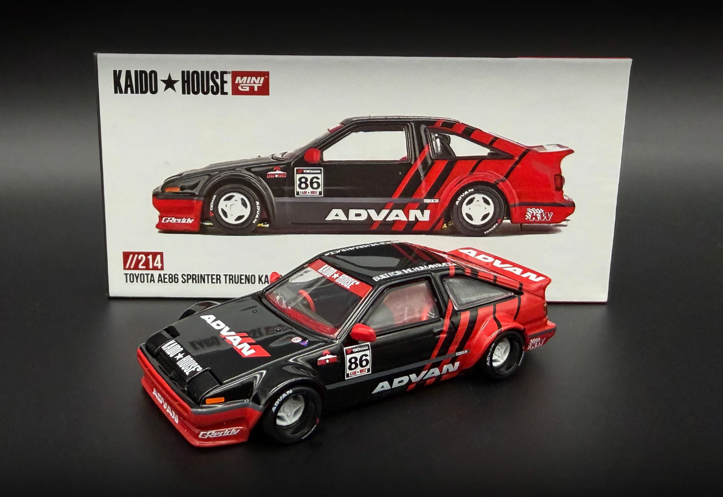 Kaido House KHMG214 Toyota AE86 Sprinter Trueno Kaido ADVAN Black Red